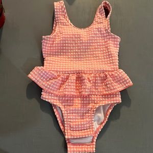Pink and white gingham suit 18 months